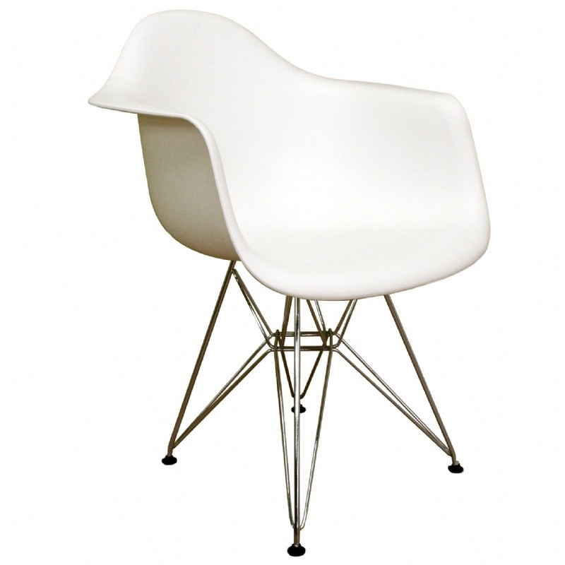 Furniture: Accent Chairs: Dario White Resin Plastic Accent Chair