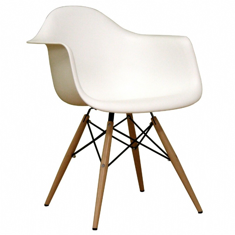 Furniture: Accent Chairs: Pascal White Plastic Contemporary Accent Chair