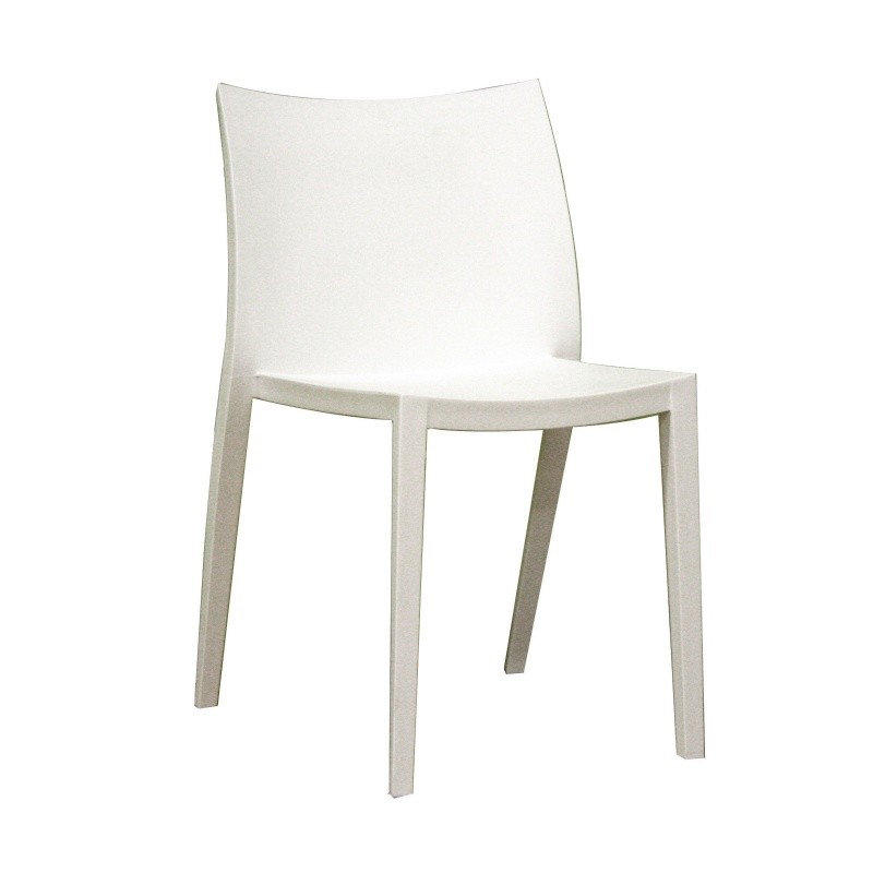 Outdoor Furniture: Dining Chairs: Odele White Plastic Modern Outdoor Dining Chair