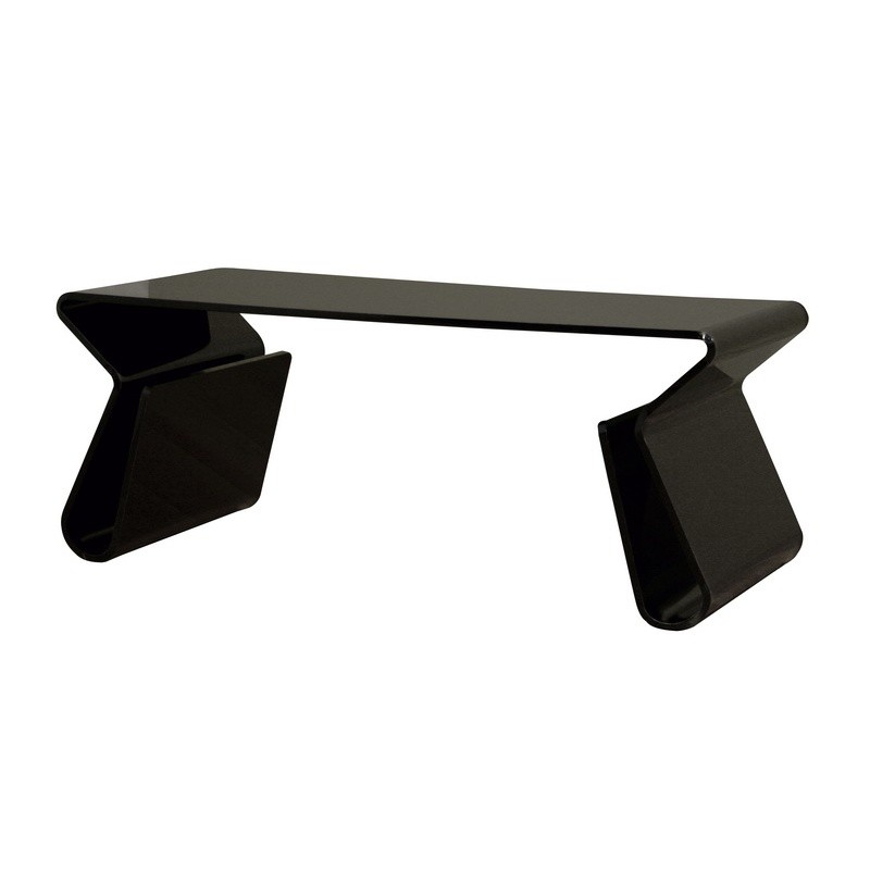 Furniture: Coffee Tables: Black Acrylic Coffee Table with Magazine Rack