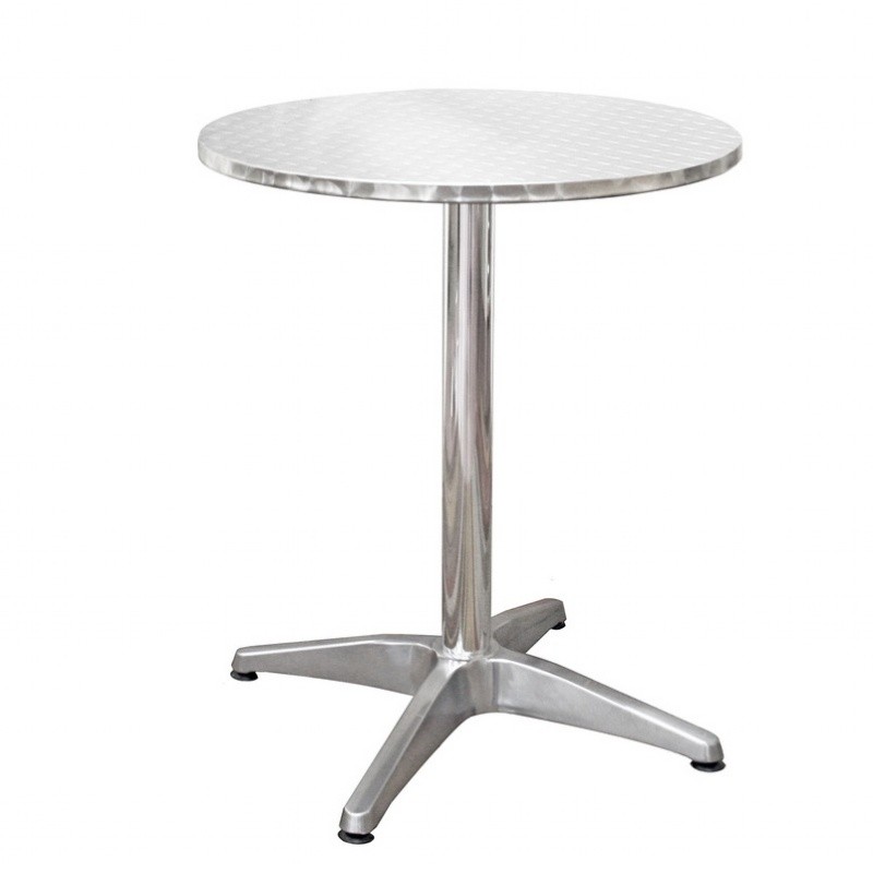 Outdoor Furniture: Round Dining Tables: Inox Round Stainless Steel Cafe Table 23 inch