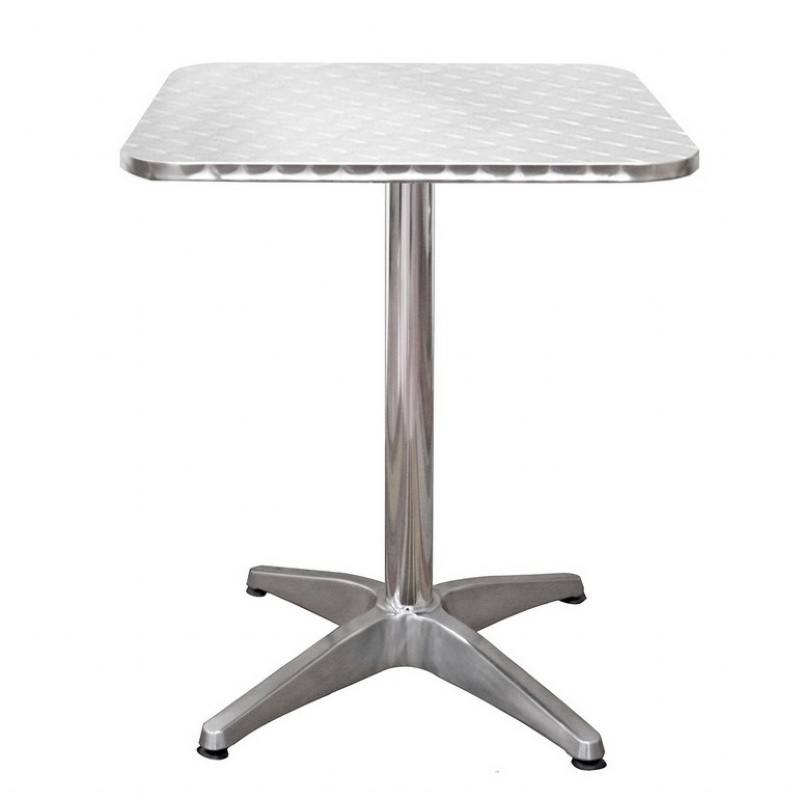 Outdoor Furniture: Square Dining Tables: Inox Square Stainless Steel Cafe Table 23 inch