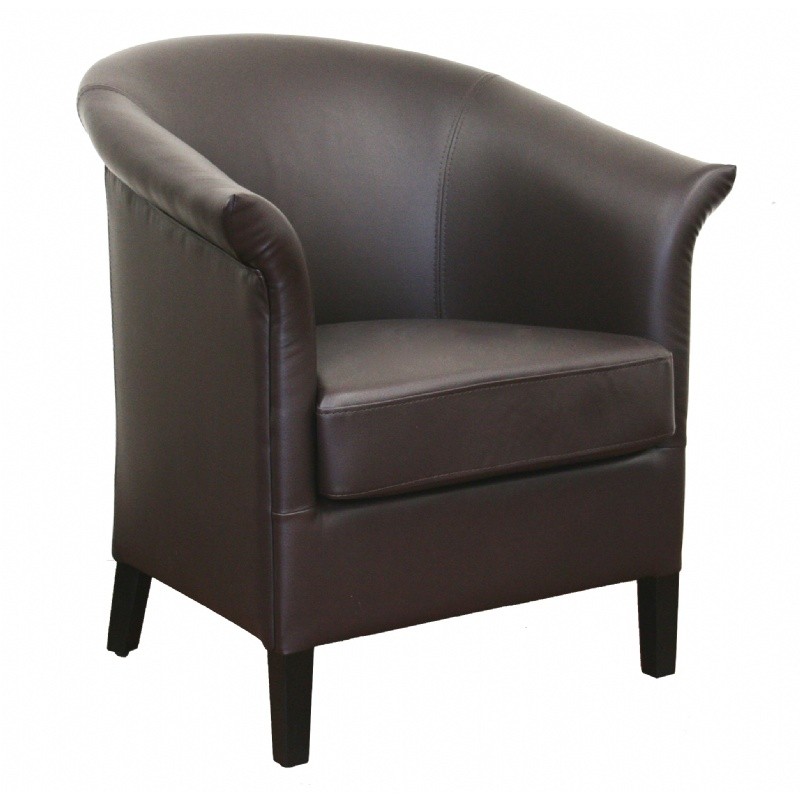 Delilah Brown Leather Contemporary Club Chair