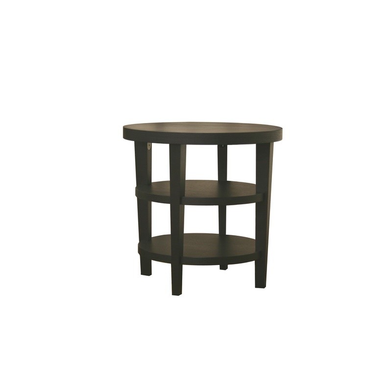 Charleston Modern Black Wood Round End Table