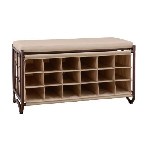 Organize it All Bench with Shoe Cubbies Bronze 10779