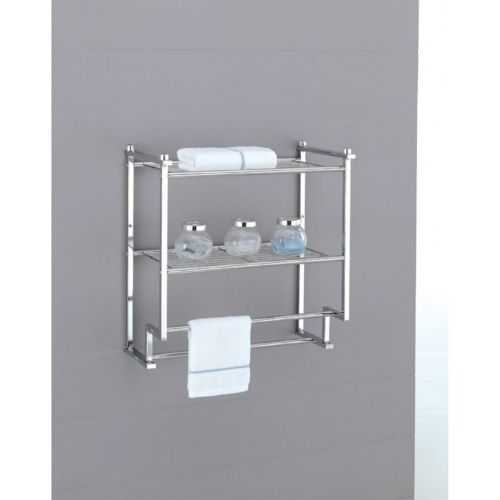 Organize it All Metro Bathroom 2 Tier Wall Mounted Rack with Towel Bars 16988