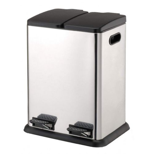 Organize it All Stainless Steel 2 Compartment Step-On Trash Can 40 L 4942