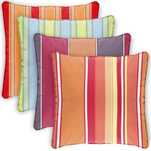 Pillow Cover Square Zippered Welted 22x22 Stripes CPC22P