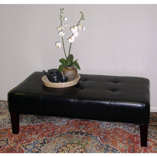 4D Concepts Black Large Faux Leather Coffee Table 4DC-550072