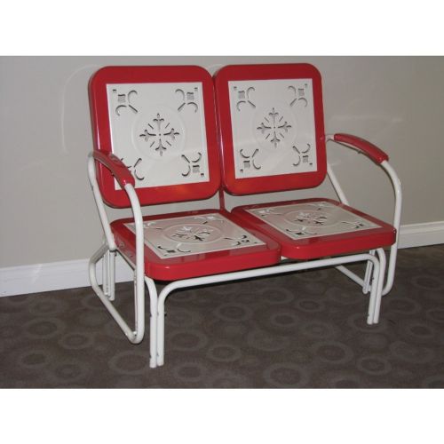 4D Concepts Metal Retro Glider - Red Coral and White Metal 4DC-71550