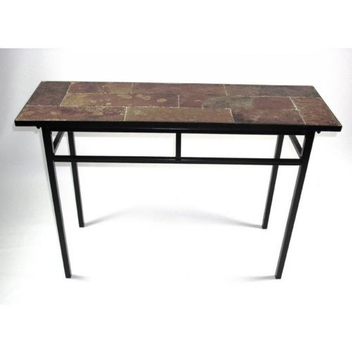 4D Concepts Metal Slate Sofa Table with Slate Top 4DC-601636