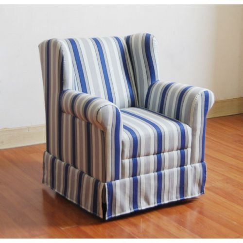 4D Concepts Striped Boys Wingback Chair with Blue Ticking 4DC-K3837-A320
