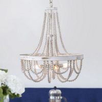 Valentinas 18" 4-Light Indoor Brushed White Finish Chandelier PD033-4WH