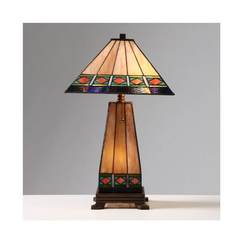 Tiffany Style Mission Style Lighted Base Table Lamp T20014TIRA