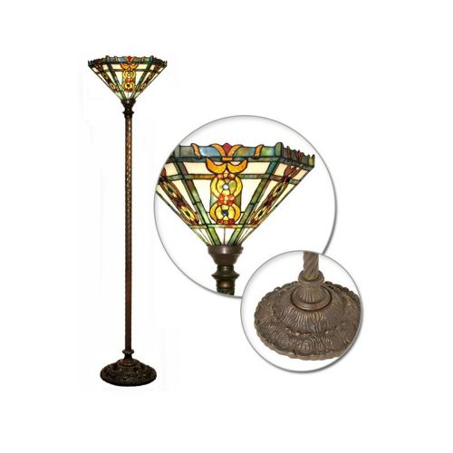 Tiffany-style Roma Torchiere Lamp 3767-BB75B