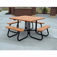 Square Plastic Recycled Picnic Bench and Table 4 Feet FF-PB4-SQPIC