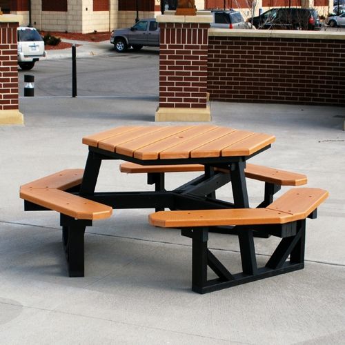 Hex Resinwood Picnic Bench and Table 6 Feet FF-PB6-HEX