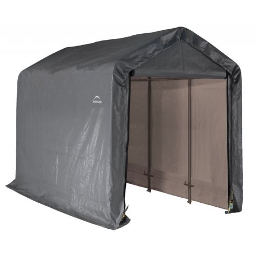 Peak Style Storage Shed, 1-3/8" Frame, Gray Cover 6×12×8 70413