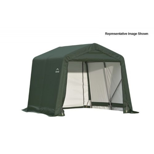 Peak Style Storage Shelter, 1-5/8" Frame, Green Cover 8 × 12 × 8 ft. 71814