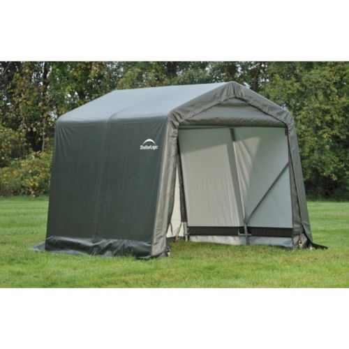 Peak Style Storage Shelter, 1-5/8" Frame, Green Cover 8 × 8 × 8 ft. 71804
