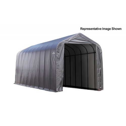 Peak Style Storage Shelter, 2-3/8" Frame, Gray Cover 15 × 24 × 12 ft. 95370