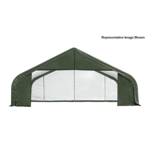 Peak Style Storage Shelter, 2-3/8" Frame, Green Cover 30 × 20 × 20 ft. 86063