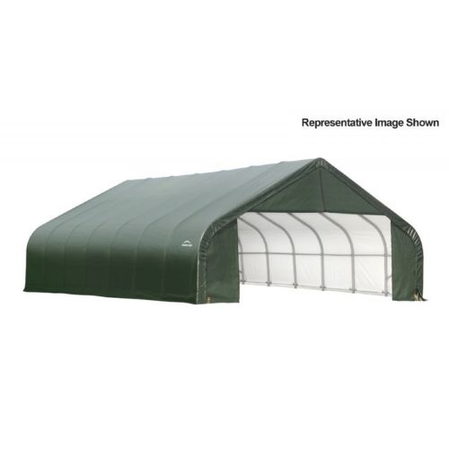Peak Style Storage Shelter, 2-3/8" Frame, Green Cover 30 × 28 × 20 ft. 86071