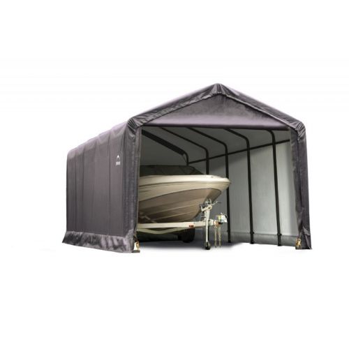 ShelterTube Storage Shelter, 2" 6-Rib Frame, Gray Cover 12 × 25 × 11 ft. 62807