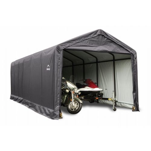 ShelterTube Storage Shelter, 2" 7-Rib Frame, Gray Cover 12 × 30 × 11 ft. 62808