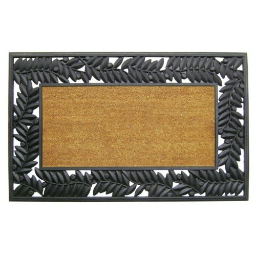 Wrought Iron Rubber Coir Mat with Olive Border 30" × 48" NH-5524202