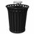 Witt Outdoor Trash Receptacle 36 Gal. Black Steel with Ash Top W-WC3600-AT