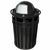 Witt Outdoor Trash Receptacle and 36 Gal. Black Steel with Dome Top W-M3600-R-DT