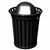 Witt Outdoor Trash Receptacle 36 Gal. Black Steel with Dome Top - Wydman W-WC3600-DT