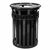 Witt Outdoor Trash Receptacle 36 Gal. Black Steel with Flat Top - Decorative W-M3600-R-FT