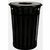 Witt Outdoor Trash Receptacle 36 Gal. Black Steel with Flat Top W-M3601-FT