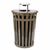 Witt Outdoor Trash Receptacle 36 Gal. Brown Steel with Ash Top W-M3601-AT
