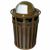 Witt Outdoor Trash Receptacle and 36 Gal. Brown Steel with Dome Top W-M3600-R-DT