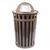 Witt Outdoor Trash Receptacle 36 Gal. Brown Steel with Dome Top W-M3601-DT