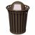 Witt Outdoor Trash Receptacle 36 Gal. Brown Steel with Dome Top - Wydman W-WC3600-DT