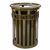 Witt Outdoor Trash Receptacle 36 Gal. Brown Steel with Flat Top - Decorative W-M3600-R-FT