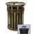 Witt Outdoor Trash Receptacle 36 Gal. Brown Steel with Rain Cap - Decorative W-M3600-R-RC