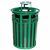 Witt Outdoor Trash Receptacle 36 Gal. Green Steel with Ash Top - Decorative W-M3600-R-AT