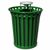 Witt Outdoor Trash Receptacle 36 Gal. Green Steel with Ash Top - Wydman W-WC3600-AT