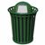 Witt Outdoor Trash Receptacle 36 Gal. Green Steel with Dome Top - Wydman W-WC3600-DT