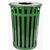 Witt Outdoor Trash Receptacle 36 Gal. Green Steel with Flat Top W-M3601-FT