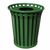 Witt Outdoor Trash Receptacle 36 Gal. Green Steel with Flat Top - Wydman W-WC3600-FT