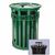 Witt Outdoor Trash Receptacle 36 Gal. Green Steel with Rain Cap - Decorative W-M3600-R-RC