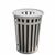 Witt Outdoor Trash Receptacle 36 Gal. Silver Steel with Flat Top W-M3601-FT