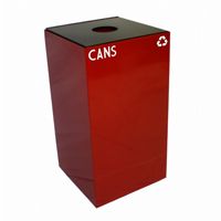 Witt Indoor Recycling Container 28 Gal. Scarlet Steel for Cans W-28GC01