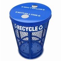Witt Outdoor Expanded Metal Recycling 48 Gal. Blue Steel W-EXP-52NPBL-FTR
